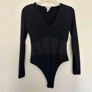 Rue21 Women’s Black Long Sleeve V-Neck Bodysuit